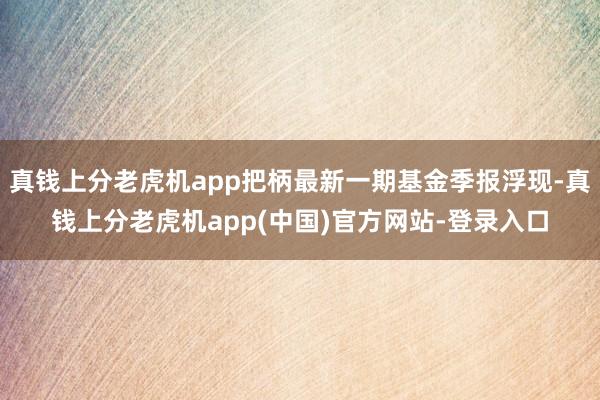 真钱上分老虎机app把柄最新一期基金季报浮现-真钱上分老虎机app(中国)官方网站-登录入口