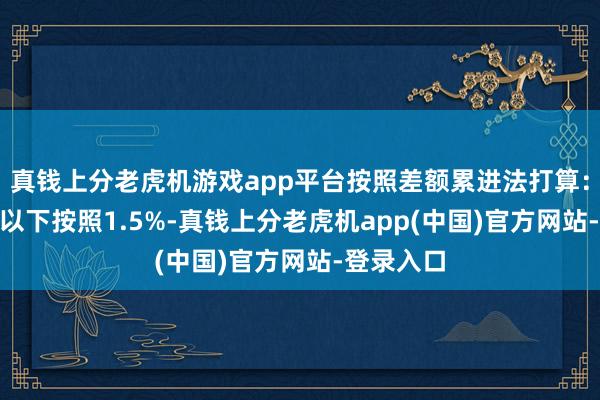 真钱上分老虎机游戏app平台按照差额累进法打算：100万元以下按照1.5%-真钱上分老虎机app(中国)官方网站-登录入口