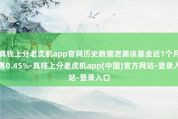 真钱上分老虎机app官网历史数据泄漏该基金近1个月着落0.45%-真钱上分老虎机app(中国)官方网站-登录入口