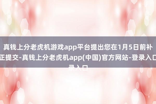 真钱上分老虎机游戏app平台提出您在1月5日前补正提交-真钱上分老虎机app(中国)官方网站-登录入口